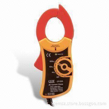AC Current Clamp-on Adapter with Voltage Output, Includes Test Leads and Clamshell